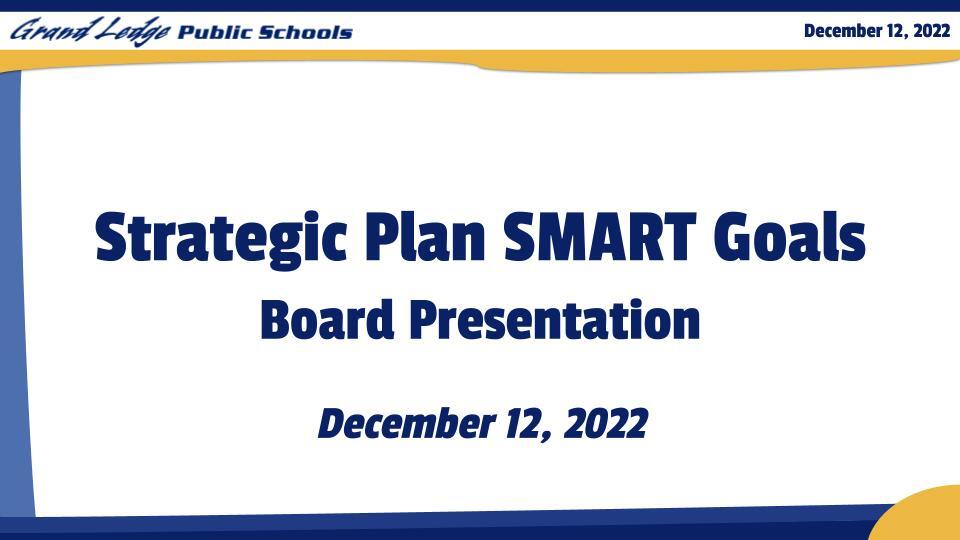 Strategic Plan SMART Goals Board Presentation