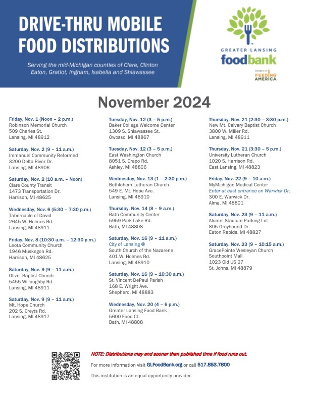 List of Drive-thru  Mobile Food Distribution