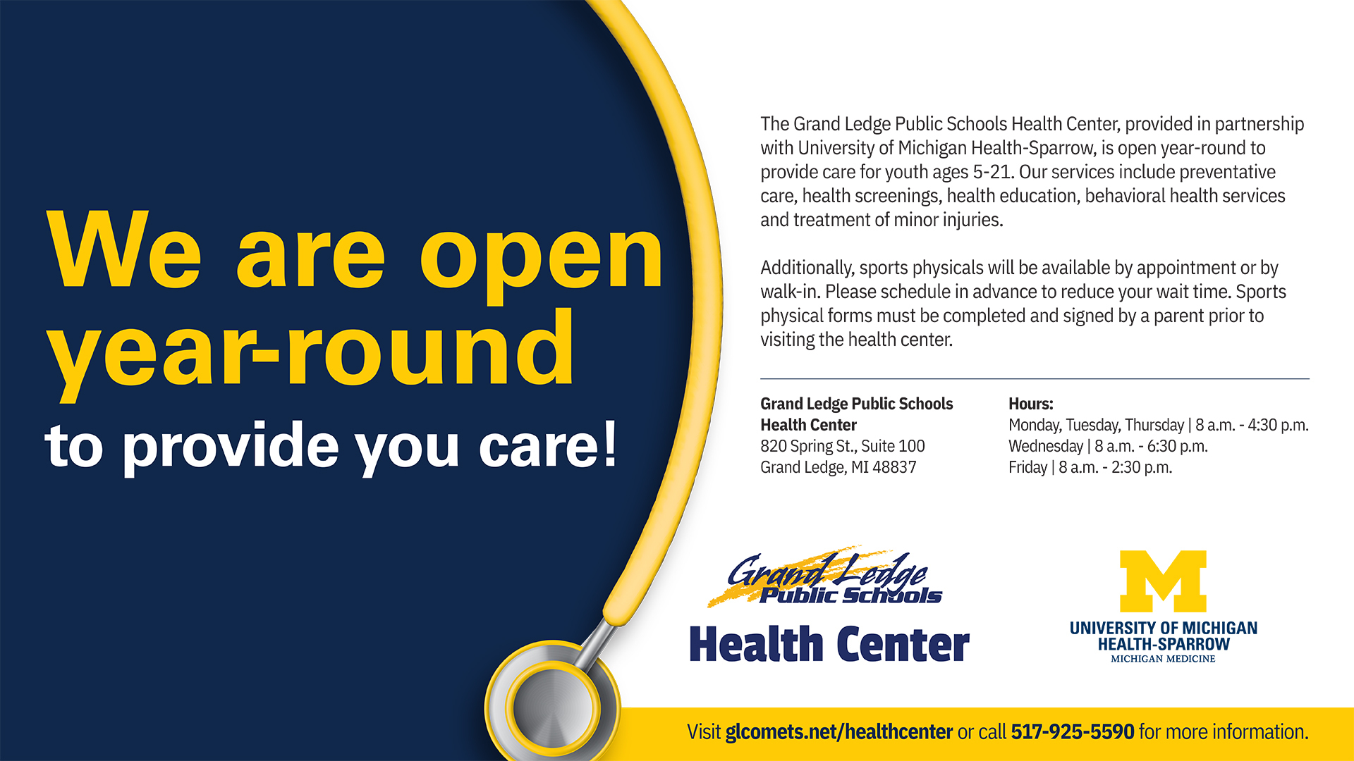 Health Center Open Year-Round